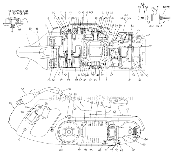 Page A Diagram and Parts List for G-7451 Type 2 Black and Decker Belt or Drum Sander